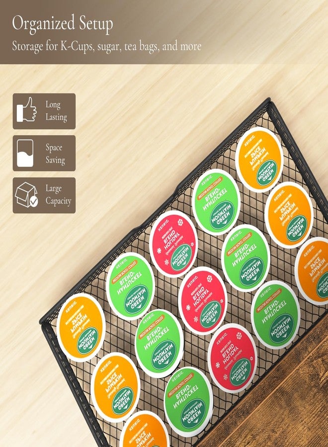 BCOZLUX Coffee Bar Organizer, 3 Tier Coffee Station Organizer for Countertop, Mug Cup Holder Stand with 12 Hooks, with K Cup Storage Drawer, Tea Organizers Accessories for Home Office - Image 5